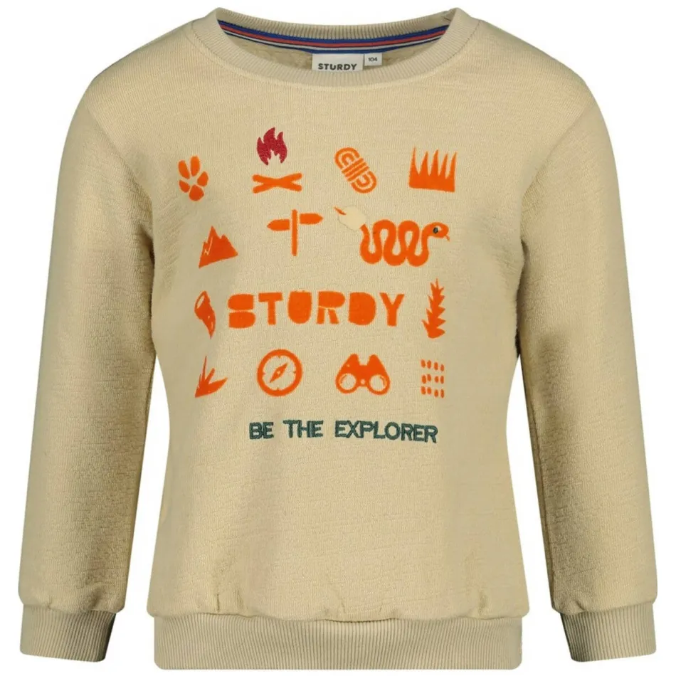 Sturdy sweater beige/oranje Chasing trails, foto 2