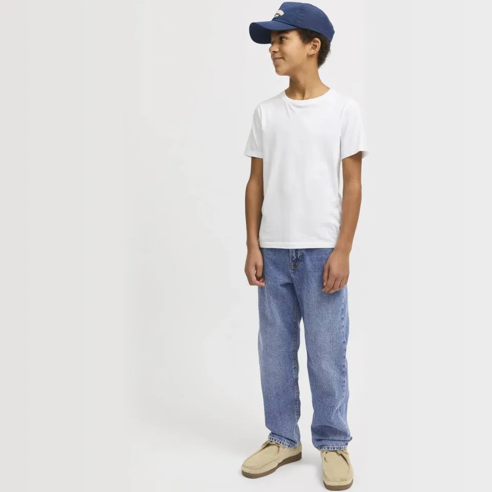 Jack & Jones JUNIOR high waist relaxed fit jeans medium blue denim