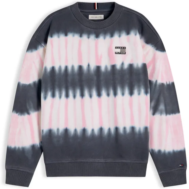 Tommy Hilfiger oversized tie-dye sweater - donkerblauw Donkerblauw/roze