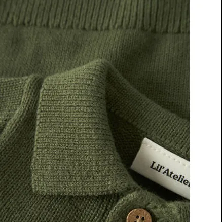 Lil' Atelier BABY katoenen gebreide trui - groen, foto 4