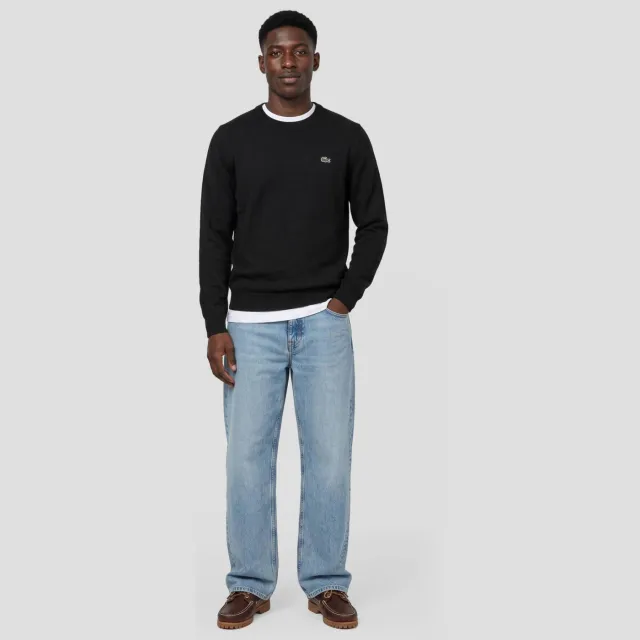 Lacoste regular fit gebreide trui - zwart