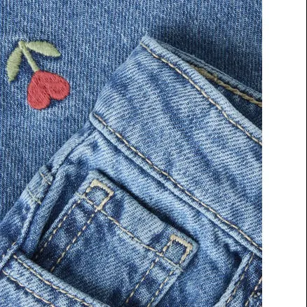 NAME IT MINI gebloemde mom jeans met borduursels - mediumblauw, foto 6