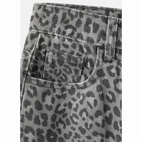 Mango Kids straight leg jeans met panterprint - antraciet, foto 4