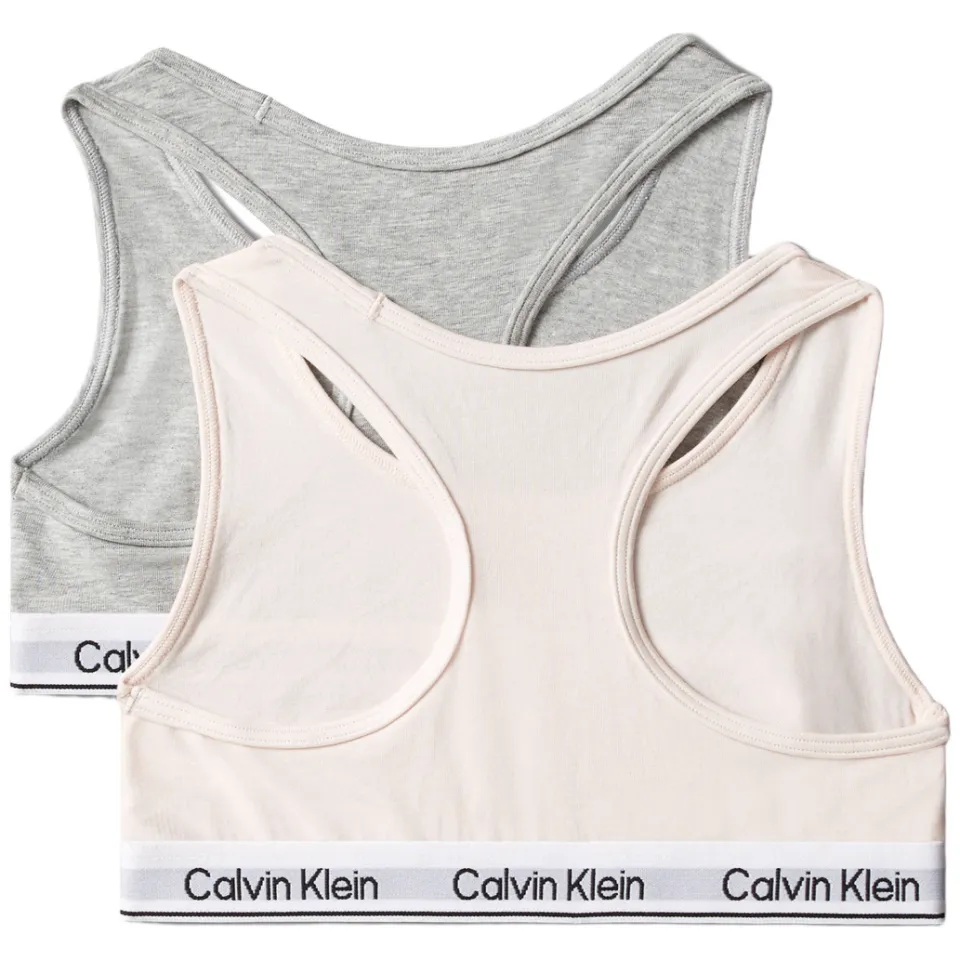 Calvin Klein bh-top set van 2 zalmroze en grijs, foto 6