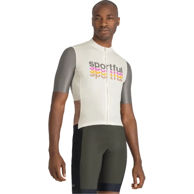 Sportful fietsshirt met korte mouwen Supergiara 2 Logo grijs