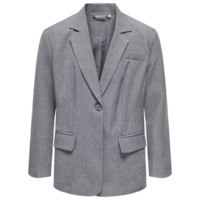 Only KIDS ONLY GIRL oversized blazer met backprint - grijs Grijs melange