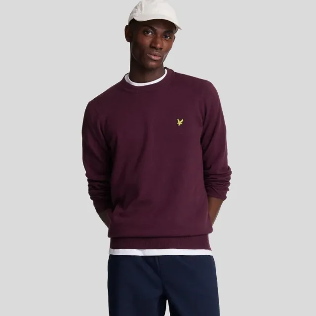 Lyle & Scott Trui Lyle & Scott KN2110VC MERINO CREW-Z562 BURGUNDY