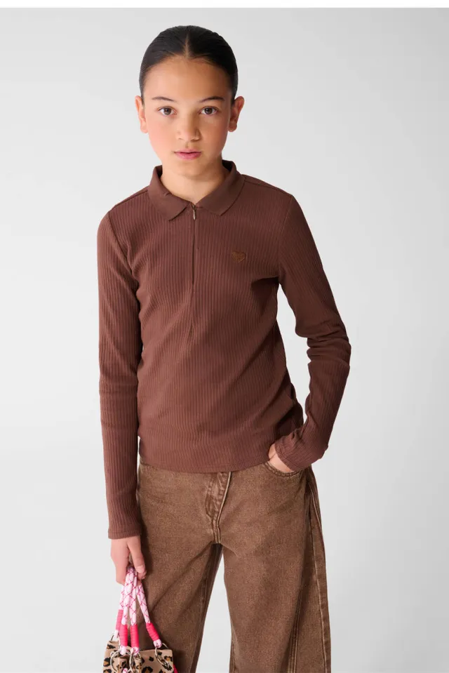 Shoeby longsleeve bruin, foto 4