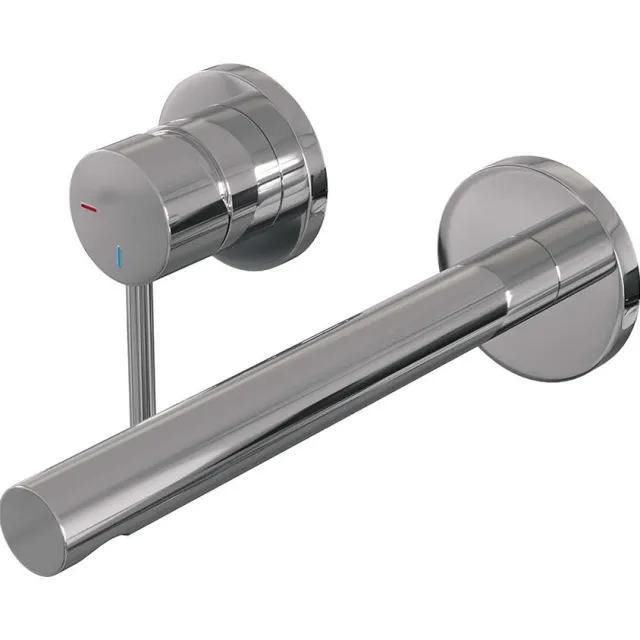 Brauer Inbouw Wastafelmengkraan Brauer Chrome Edition Coldstart Rechte Uitloop Ronde Hendel Links Chroom Met Rozetten