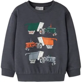 NAME IT MINI rechtvallende sweater met print - grijsblauw Printopdruk