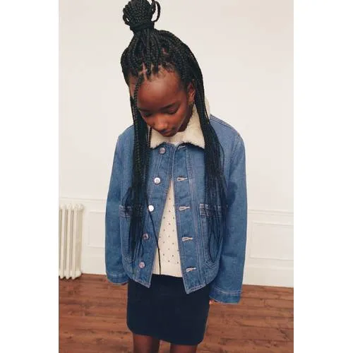 Mango Kids corduroy korte rok - marine, foto 4