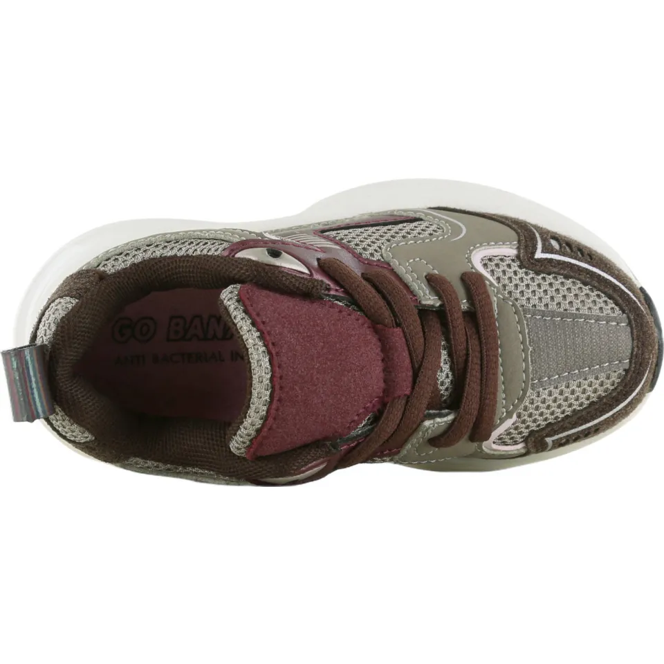 Go Banana's chunky sneakers - kaki/donkerrood, foto 4