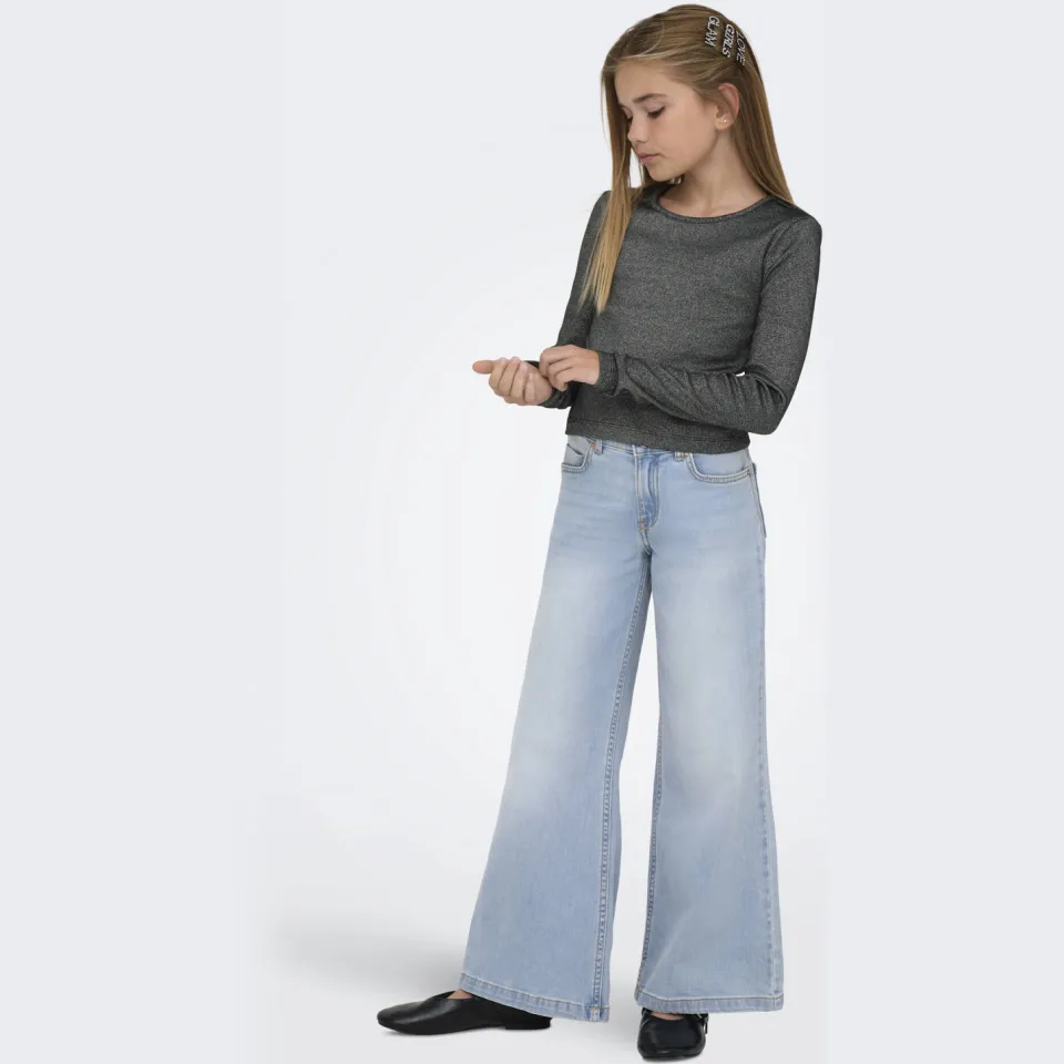 Only KIDS ONLY GIRL wide leg jeans light blue denim
