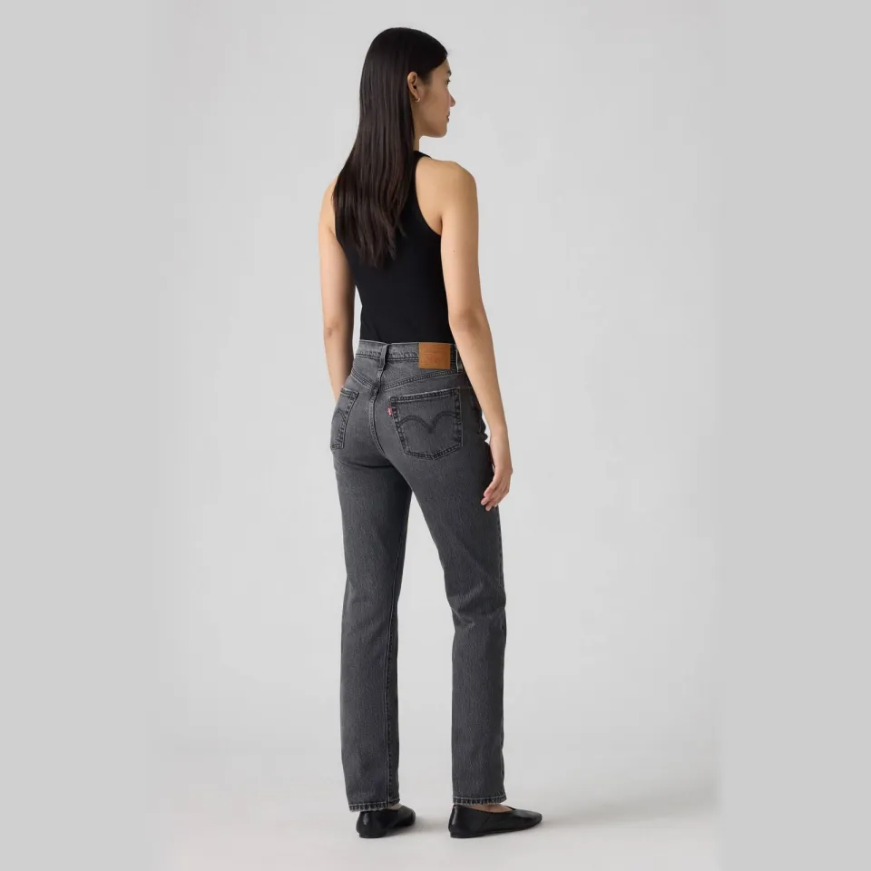 Levi's 501 high waist straight leg jeans black denim, foto 5