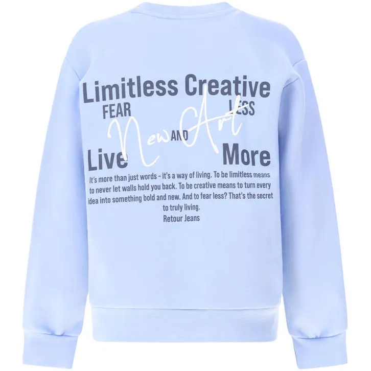 Retour Jeans sweater met backprint - lichtblauw, foto 3