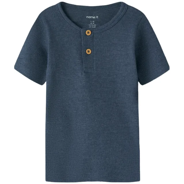 NAME IT MINI T-shirt rib gebreid indigo blauw