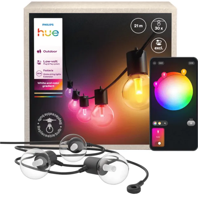 Philips Hue Festavia Globe Lichtsnoer - 21 meter - Uitbreiding