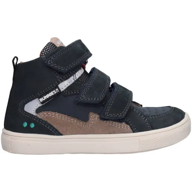 BunniesJR leren sneakers - donkerblauw/taupe