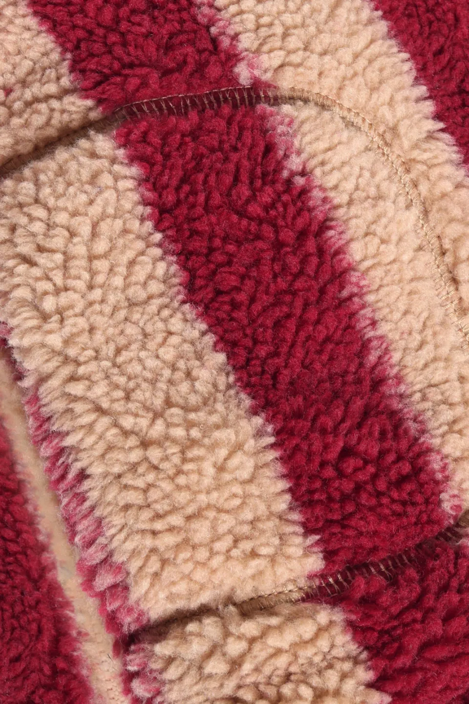 Daily7 gestreepte teddy jas rood/beige, foto 6