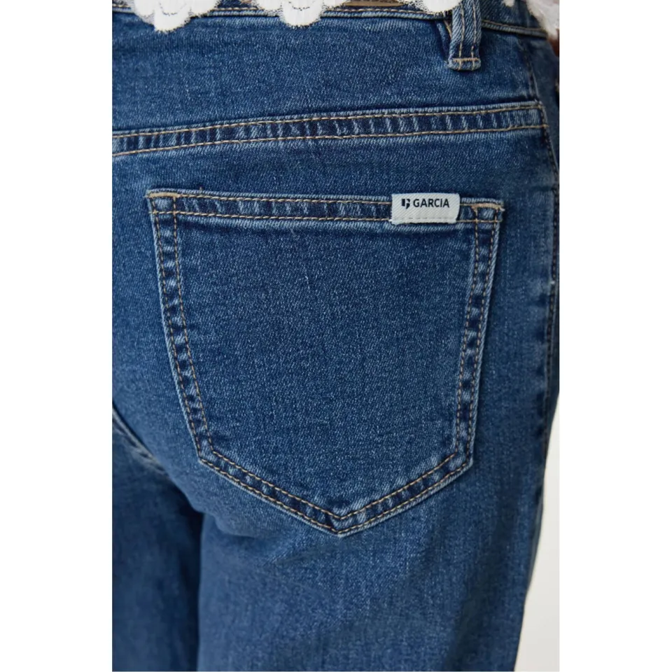 Garcia Annemay Wide high waist wide leg jeans dark blue denim, foto 4