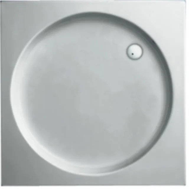 Plieger Luxury acryl vierkante douchebak met ronde inzet wit