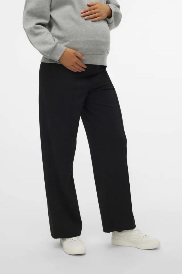 Vero Moda Maternity wide leg high waist zwangerschapsbroek zwart, foto 2
