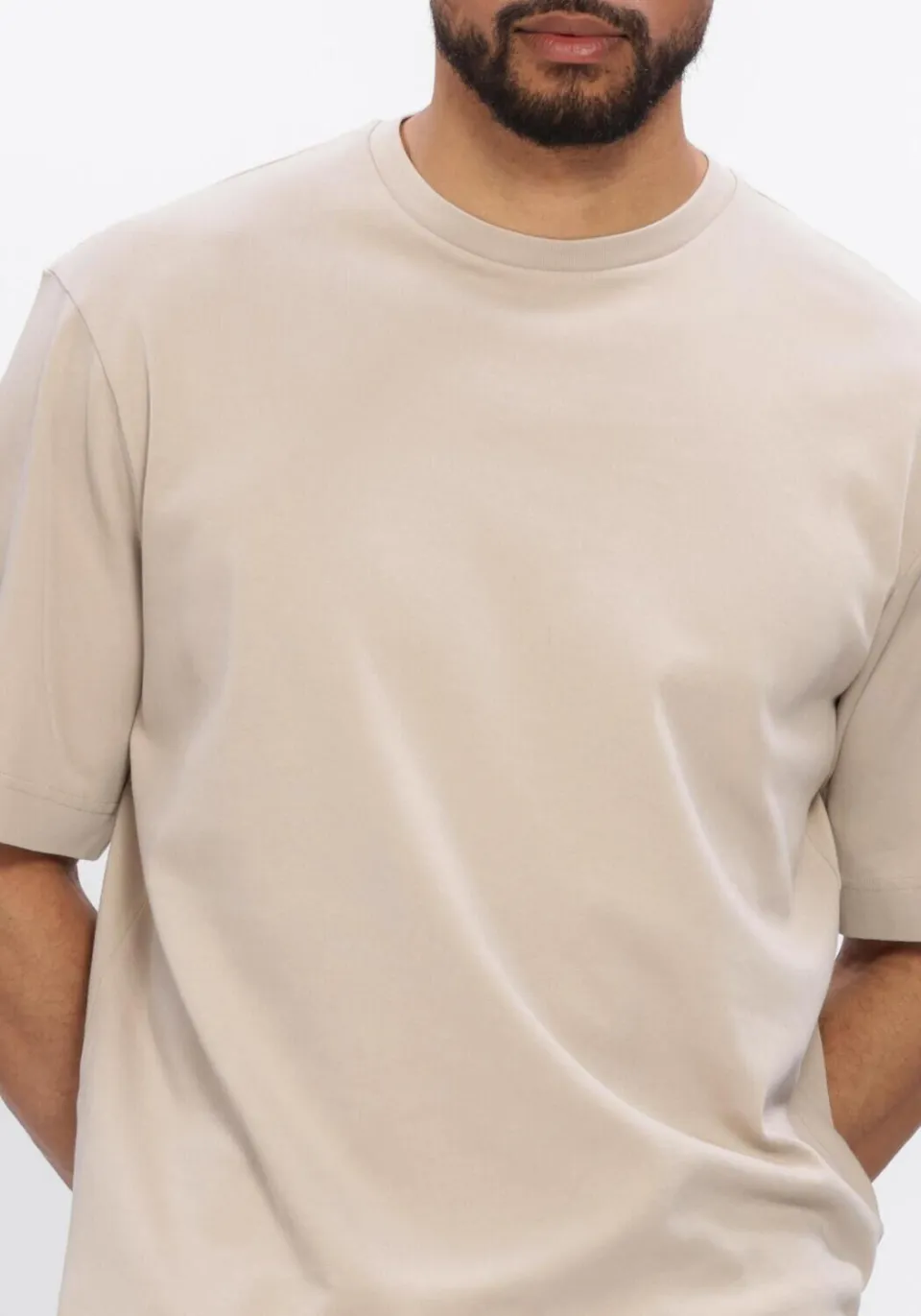 Profuomo Heren Polo's & T-shirts Heavy Cotton - Zand, foto 4