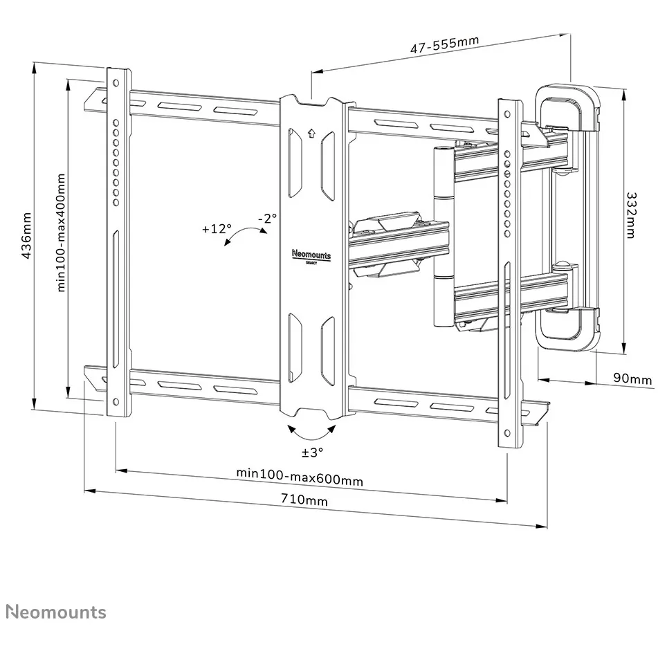 Neomounts by Newstar Neomounts WL40S-850BL16 TV beugel Zwart, foto 3