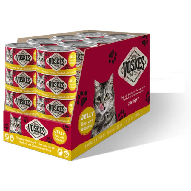 Voskes 24x Voskes Kattenvoer Nat Tonijn met Geelstaart 85 gr