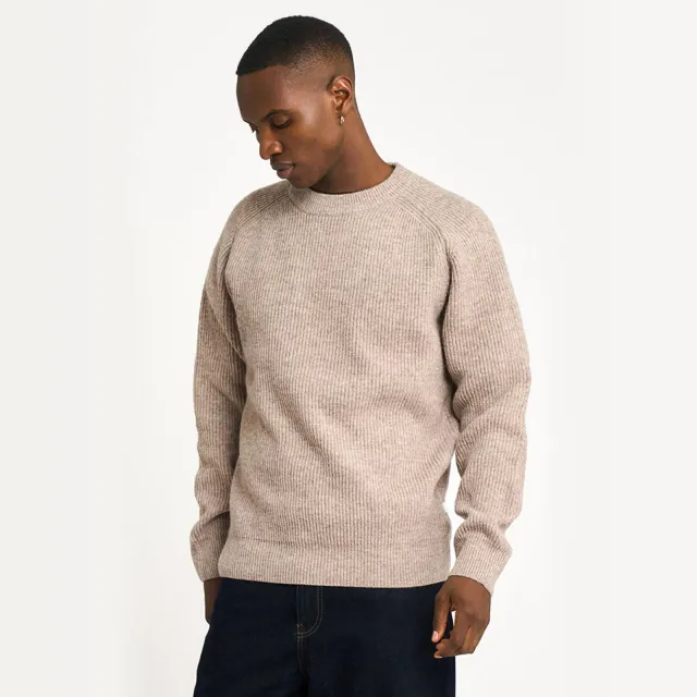 Resteröds regular fit gebreide trui met wol - ecru SAND