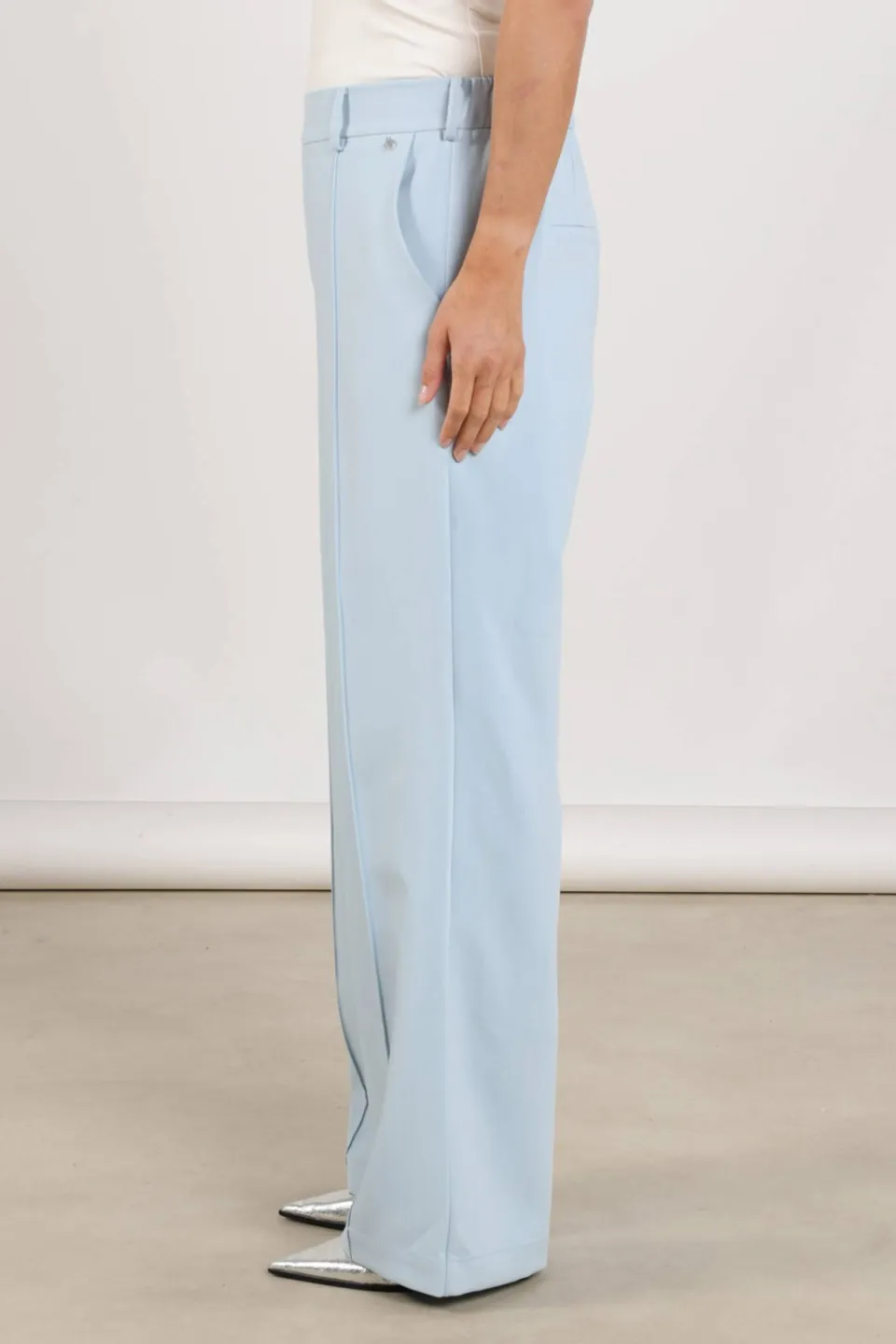 NUKUS wide leg high waist broek lichtblauw, foto 7