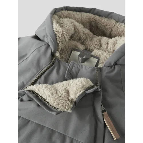Lil' Atelier Baby winterjas grijs, foto 3