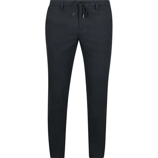 Alberto Slim Fit broek zwart donkerblauw