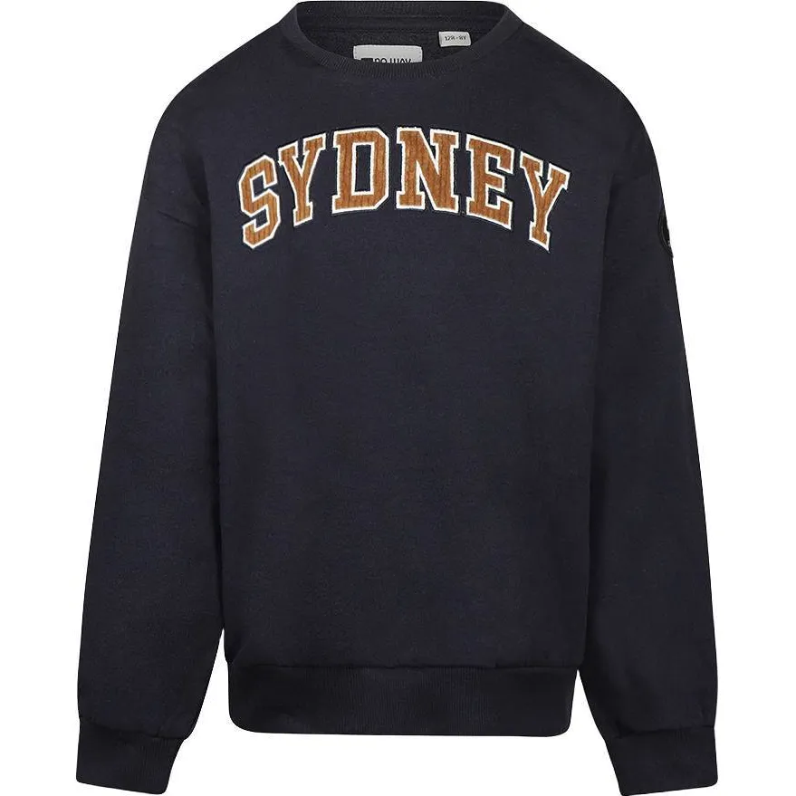No Way Monday oversized sweater met tekst - donkerblauw, foto 2