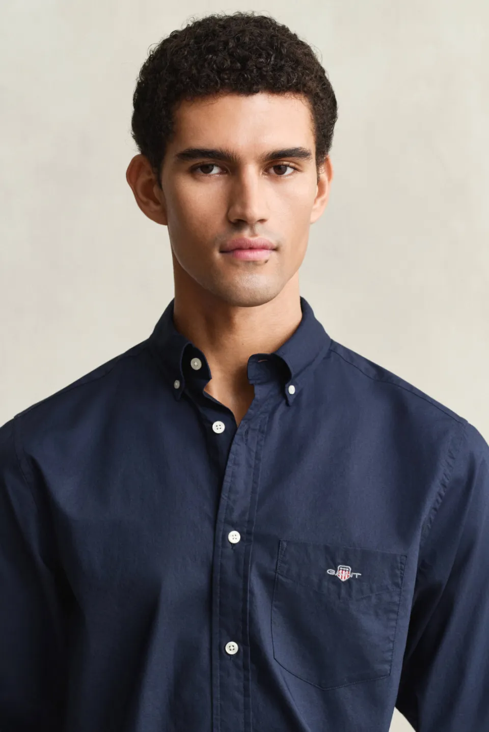 Gant regular fit poplin overhemd donkerblauw marine, foto 3