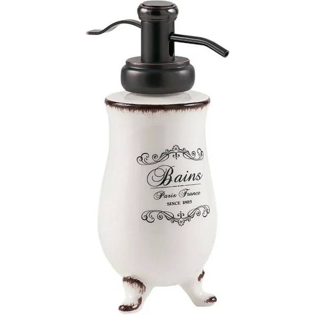 Sapho Zeepdispenser Sapho Amelie Vrijstaand 230 ML Keramiek Wit / Zwart