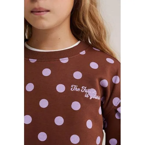 WE Fashion sweater met backprint - bruin/lila, foto 5