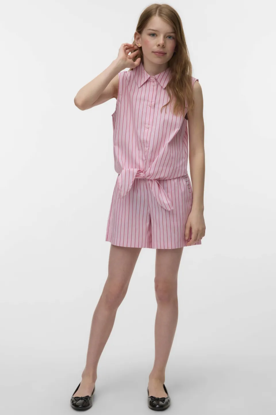 Vero Moda Girl regular gestreepte casual short roze