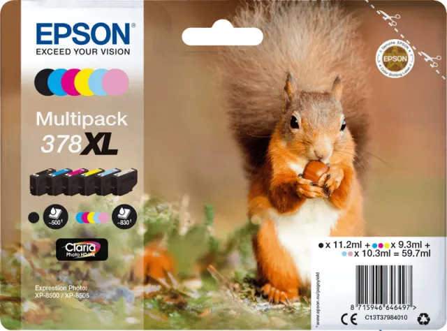 Epson 378XL, Multipack (Eekhoorn) zwart + kleur