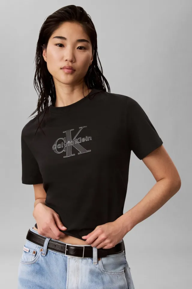 Calvin Klein JEANS T-shirt met logo - zwart, foto 4