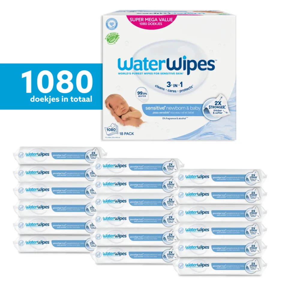WaterWipes billendoekjes 1080 doekjes, foto 4