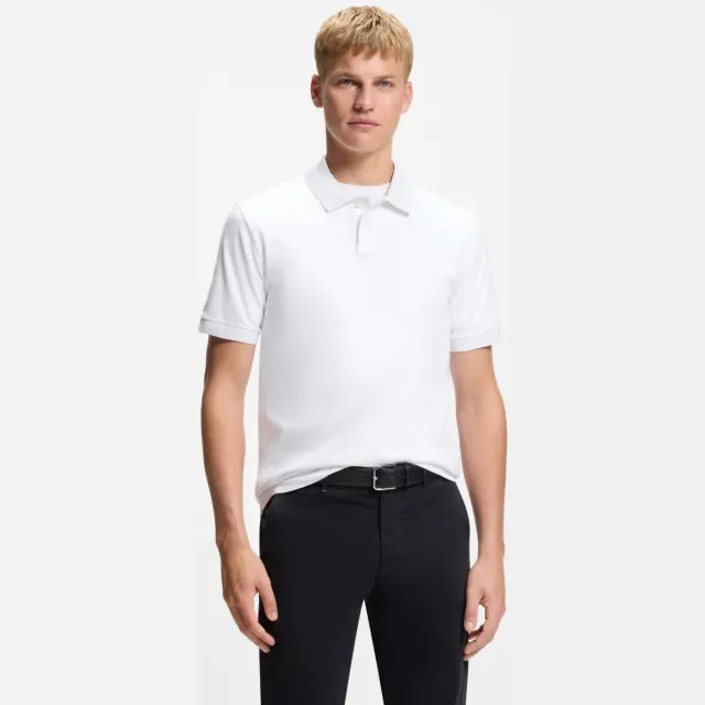 Boss slim fit polo PASSENGER white Wit