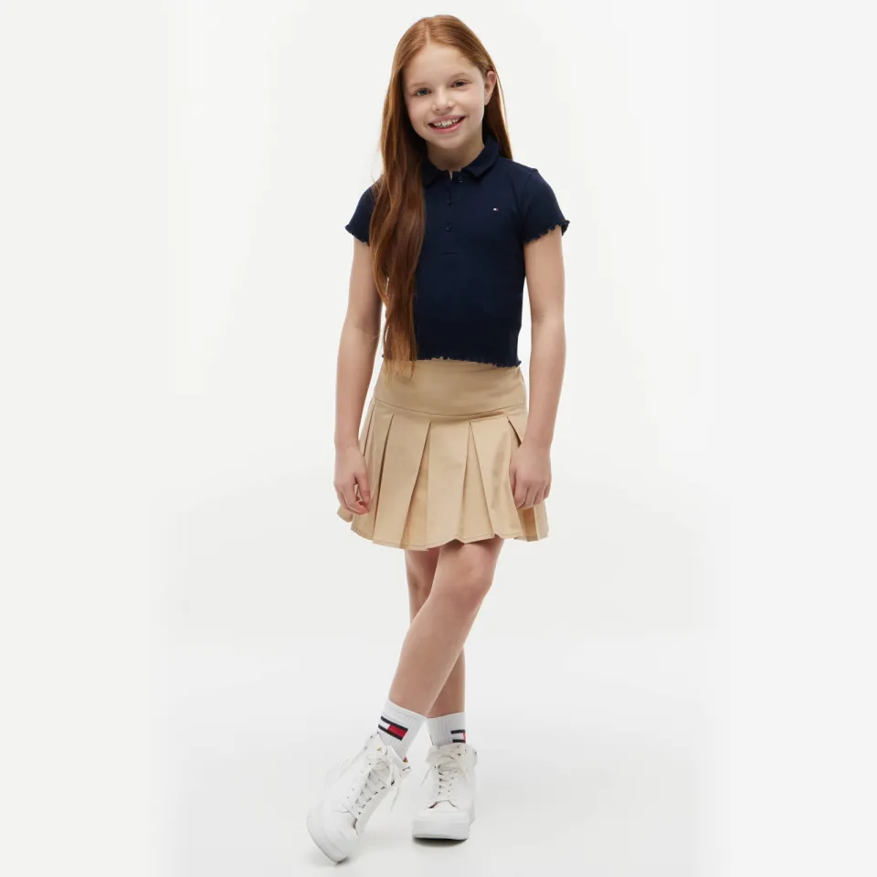 Tommy Hilfiger polo met golvende afwerking - donkerblauw