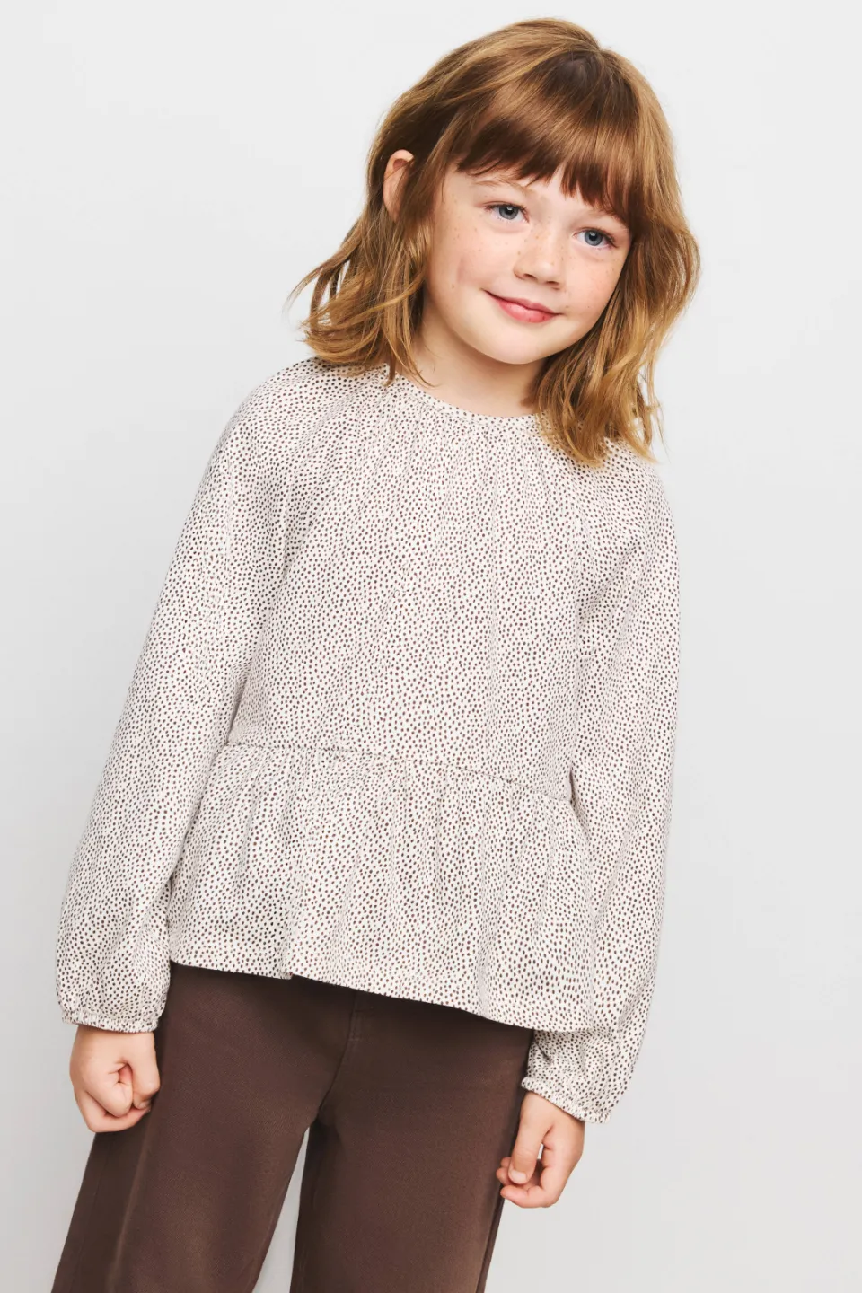 Mango blousetop met ruches en stippen wit, foto 5