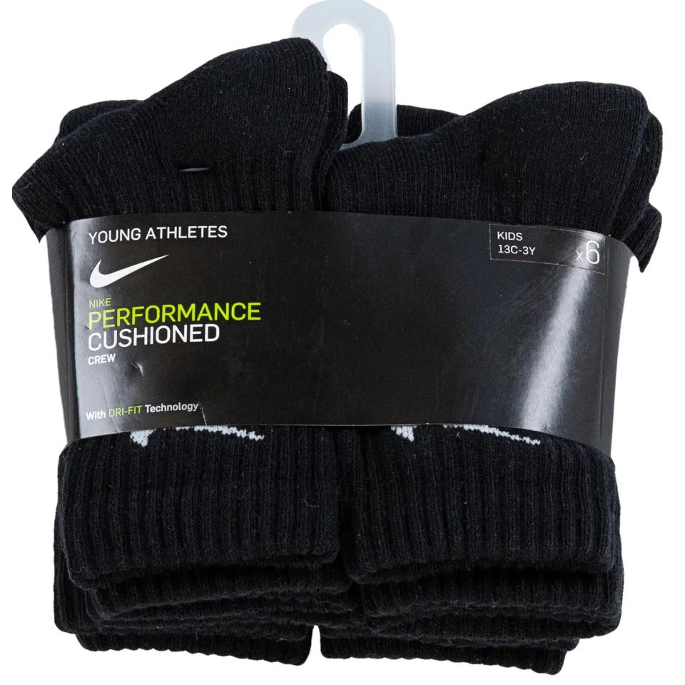 Nike Dri-FIT Performance Basics crew sokken 6-pack zwart, foto 3