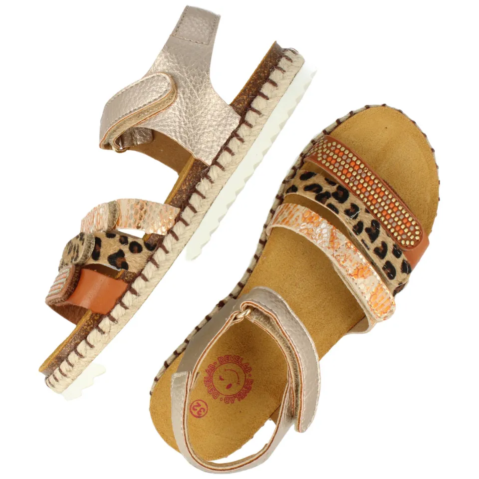 Develab sandalen goud/panterprint, foto 3