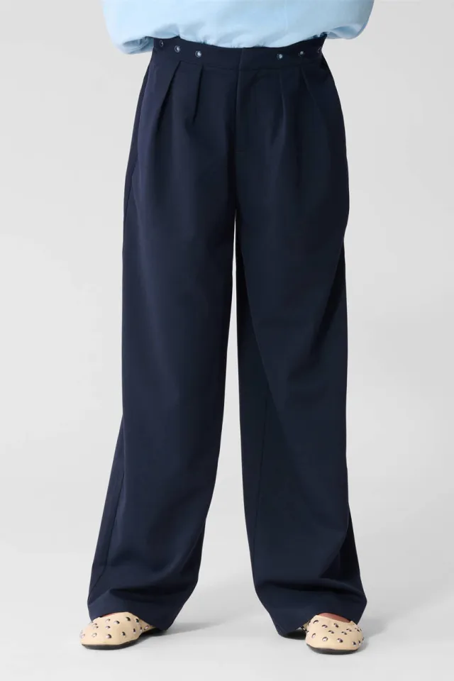 Shoeby pantalon met plooien marineblauw, foto 4