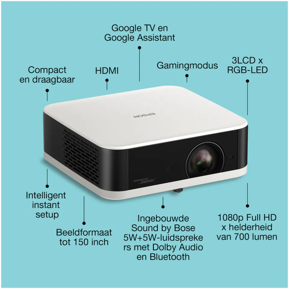 Epson EF-61W draagbare smart projector wit, foto 3
