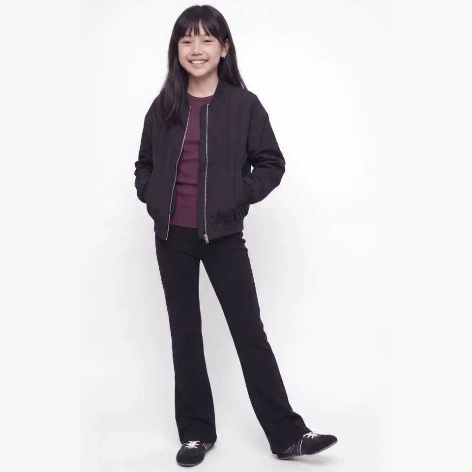 JJXX GIRL flared broek met glitters zwart