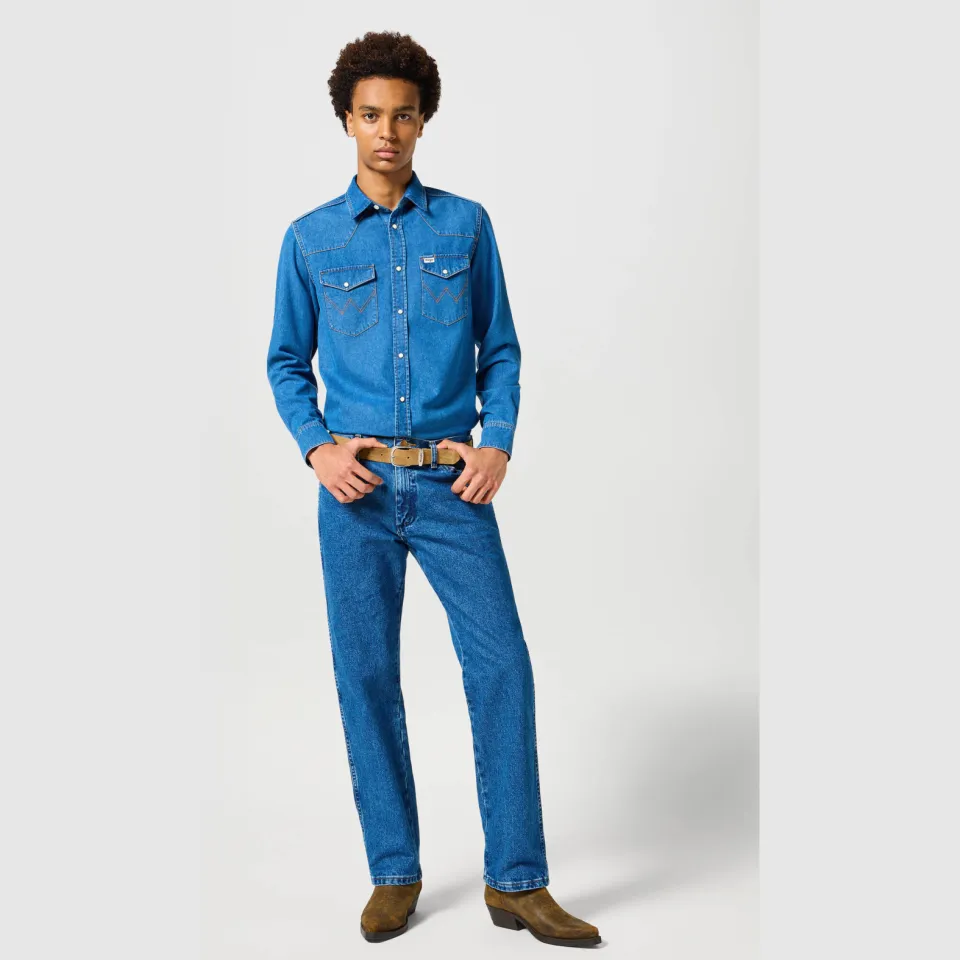 Wrangler 13MWZ straight leg jeans stonewashed